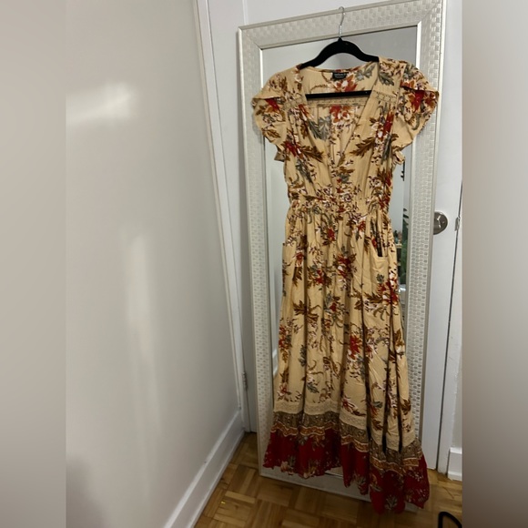 RED MAXI FLORAL DRESS - Picture 4 of 4